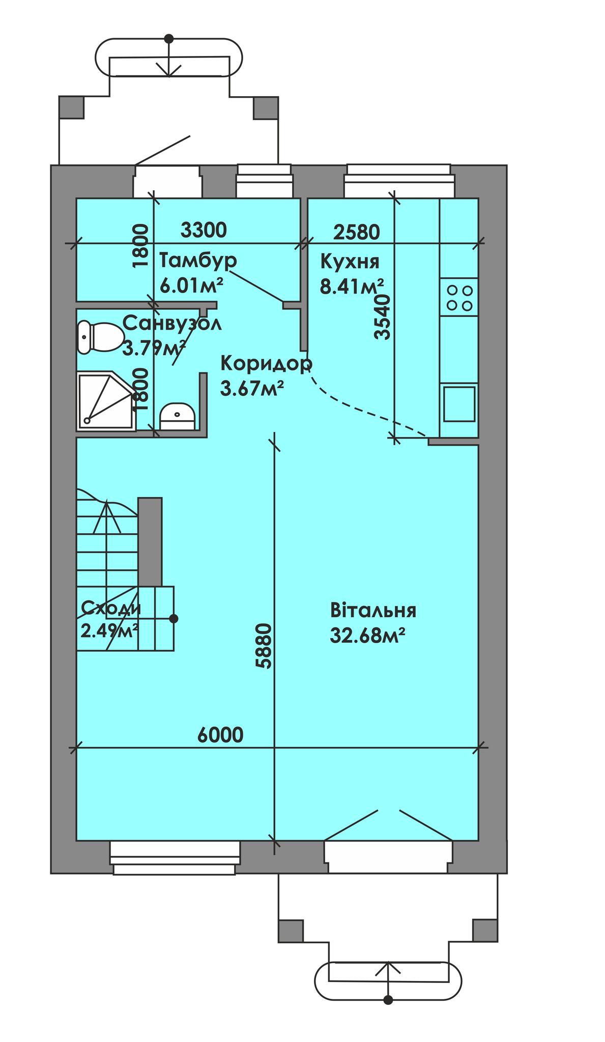 Таунхаус 110 м² в КП Вишневый от 15 829 грн/м², с. Геронимовка