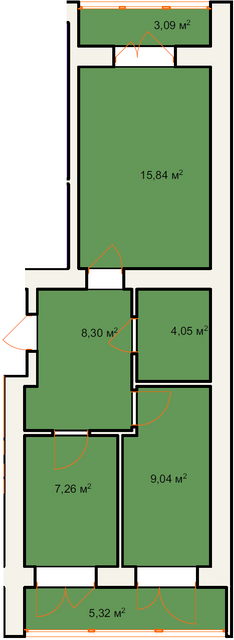 2-комнатная 52.9 м² в ЖК Солнечный от 12 600 грн/м², г. Калуш