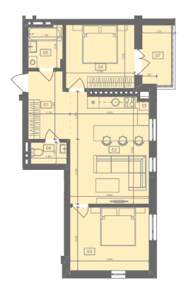 2-комнатная 63.15 м² в ЖК Этно Дом от 13 900 грн/м², с. Горишний