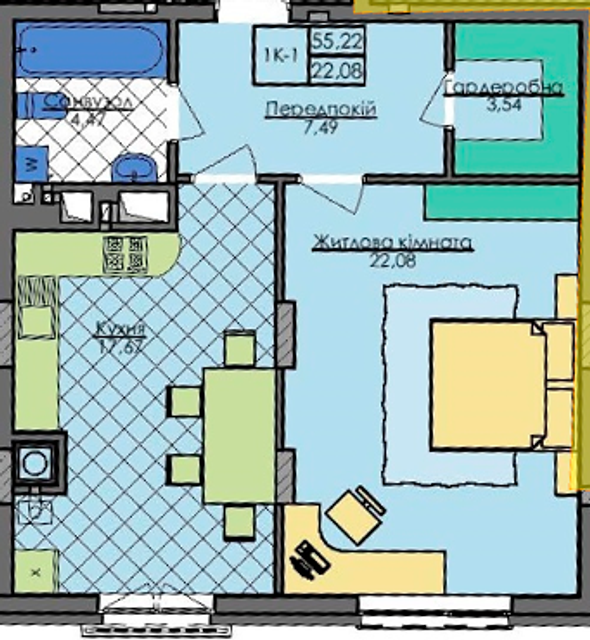 1-комнатная 55.22 м² в ЖК Auroom Tower от 17 900 грн/м², Львов