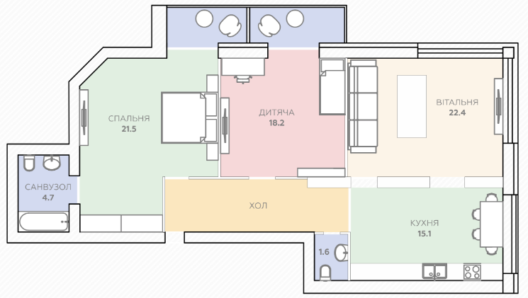 3-комнатная 104.5 м² в ЖК Яровица от 15 950 грн/м², Луцк