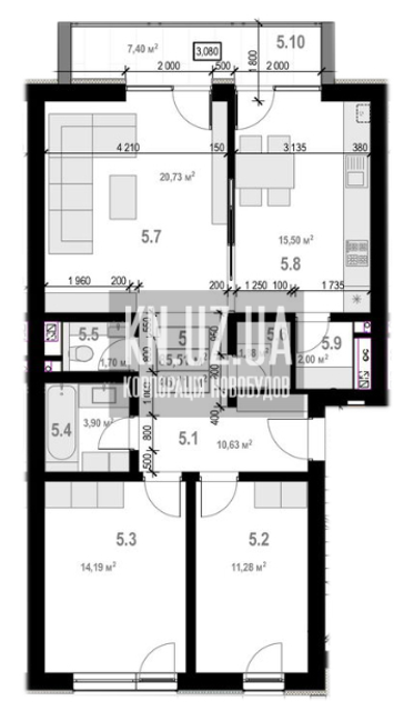 3-комнатная 85.5 м² в ЖК Lin House от 20 500 грн/м², Ужгород
