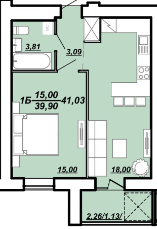 1-комнатная 39.9 м² в ЖК Рідний Дім от 11 800 грн/м², Тернополь