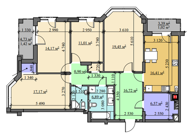 4-комнатная 116.05 м² в ЖК на ул. Лемковская, 26 от 32 550 грн/м², Львов