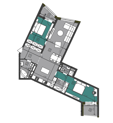 2-кімнатна 95.39 м² в ЖК Парус City від 25 100 грн/м², Львів