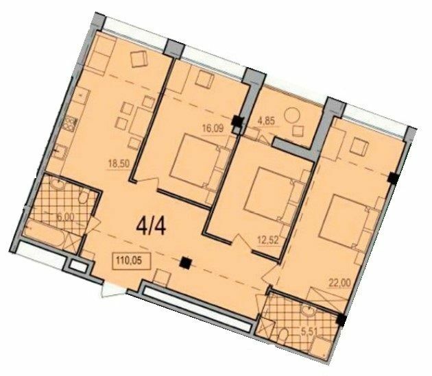 3-кімнатна 110.05 м² в ЖК Comfort City від забудовника, Дніпро