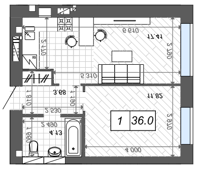 1-комнатная 36 м² в ЖК Новые Метры Center от 21 500 грн/м², г. Ирпень