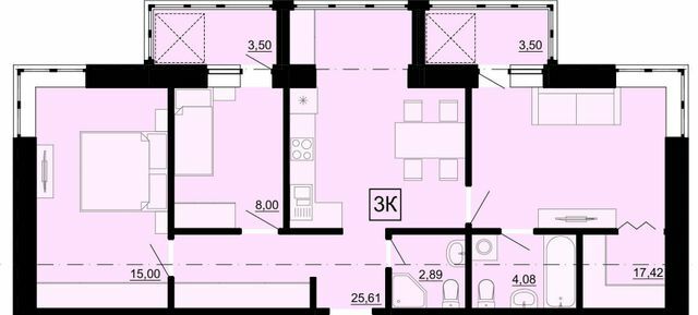 3-кімнатна 79.12 м² в ЖК Акварель-4 від 20 450 грн/м², Одеса