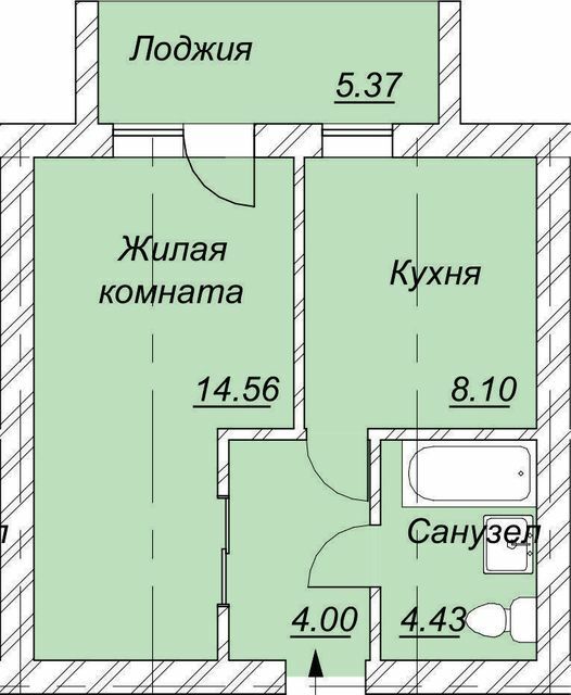 1-кімнатна 33.77 м² в ЖК Лівобережний від 14 950 грн/м², Дніпро