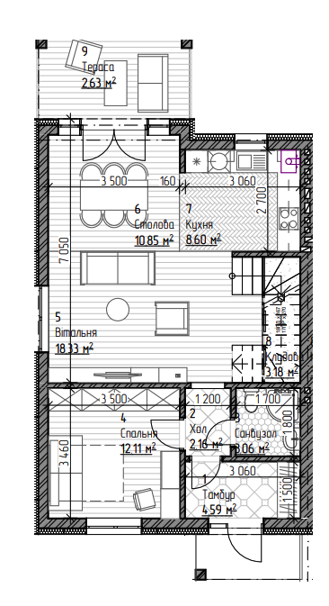 Дуплекс 135 м² в Дуплекси Modern від забудовника, с. Городок