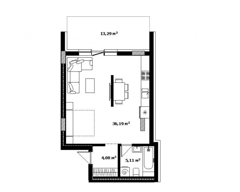 1-кімнатна 52 м² в ЖК River Land від 59 850 грн/м², Ужгород