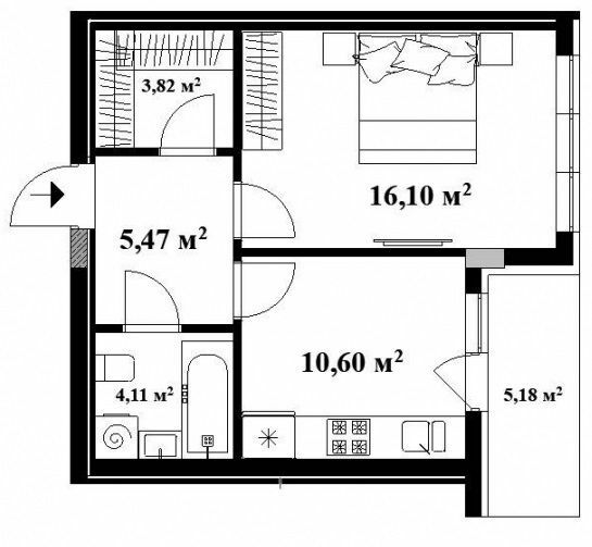 1-кімнатна 42 м² в ЖК Park Land від 22 350 грн/м², Ужгород