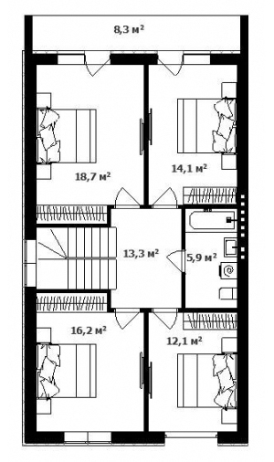 Таунхаус 157 м² в Таунхаус Дуловая от 18 280 грн/м², с. Минай