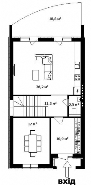 Таунхаус 157 м² в Таунхаус Дуловая от 18 280 грн/м², с. Минай