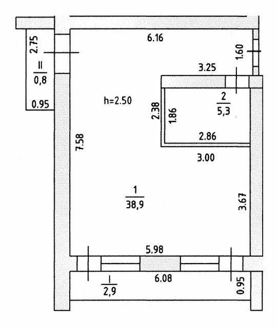 1-комнатная 47.9 м² в Апарт-комплекс Petrovets от застройщика, пгт Лазурное