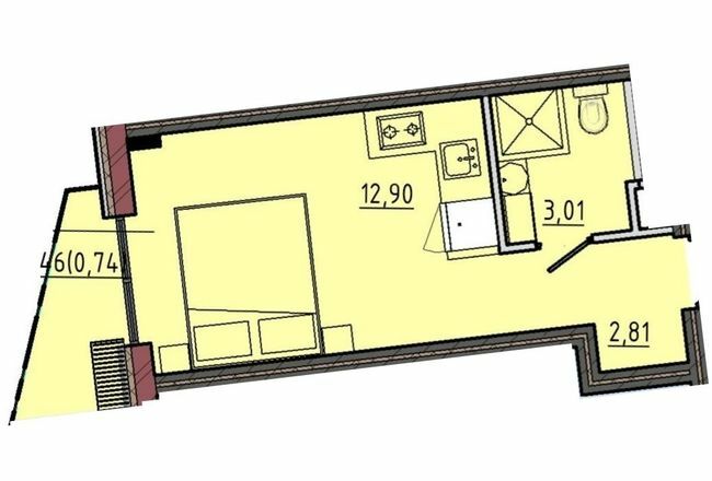 Смарт 19.42 м² в ЖК Простір на 12-й Фонтана від забудовника, Одеса