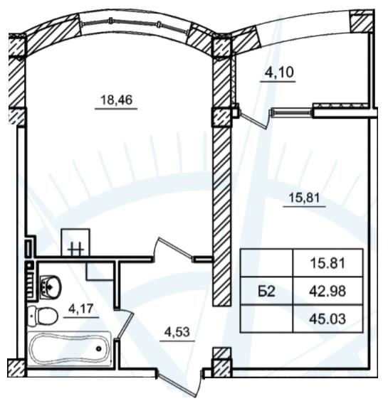 1-комнатная 45.03 м² в ЖК Дом у моря от 14 000 грн/м², г. Южное