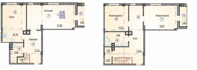 Двухуровневая 135.02 м² в ЖК Одесский от застройщика, Харьков