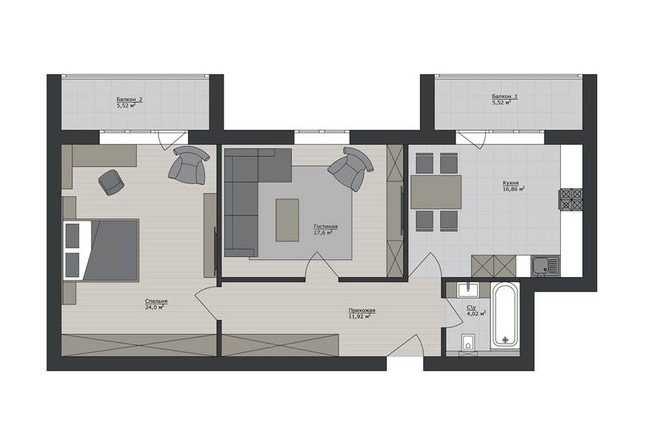 2-комнатная 85.44 м² в ЖК Речной квартал от 18 050 грн/м², Харьков