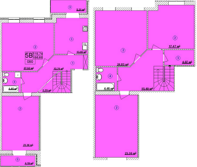 Двухуровневая 186.68 м² в ЖК Turkish City от 21 000 грн/м², Винница