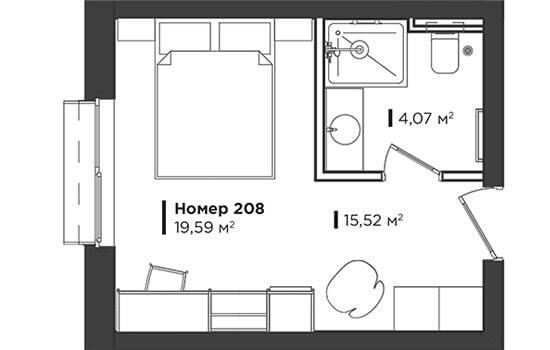 1-кімнатна 19.59 м² в Апарт-комплекс LEV CITY від 84 350 грн/м², Львів