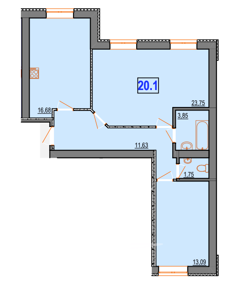 2-комнатная 70.75 м² в ЖК Маєток Боздош от 12 250 грн/м², Ужгород