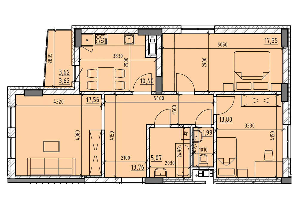 3-кімнатна 85.15 м² в ЖК Topolis від 25 465 грн/м², Львів