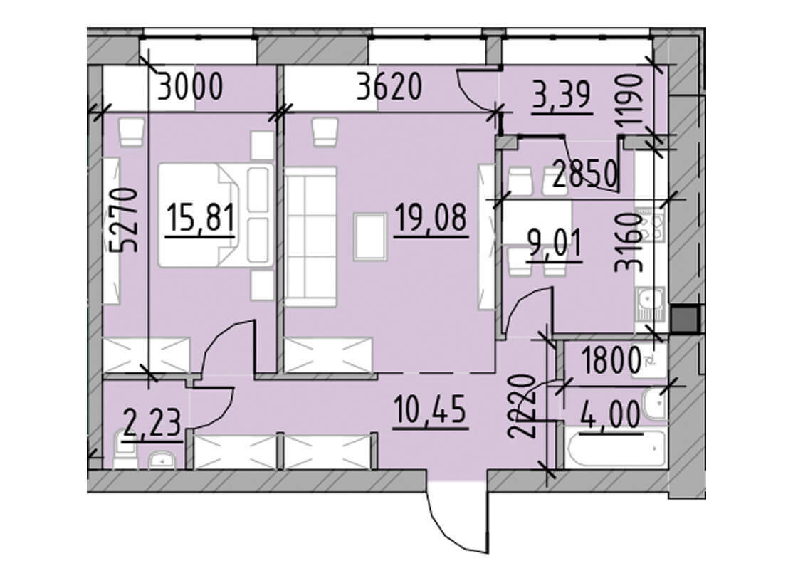 2-кімнатна 63.97 м² в ЖК Компаньйон від 23 300 грн/м², с. Сокільники