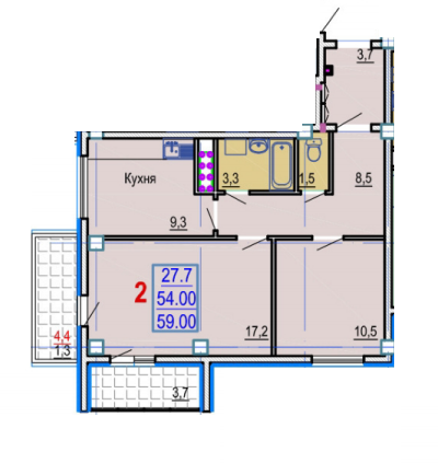 2-кімнатна 59 м² в ЖК Gaudi Hall від 17 500 грн/м², Харків