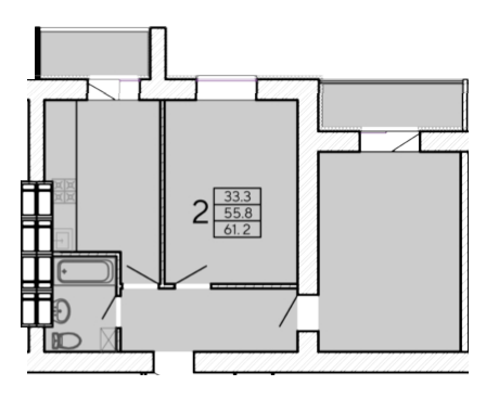 2-комнатная 61.2 м² в ЖК ZerNova от 16 000 грн/м², Харьков