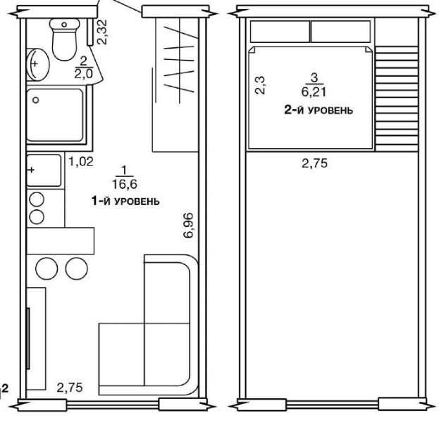 Двухуровневая 24.8 м² в ЖК Воробьевы горы от 22 600 грн/м², Харьков