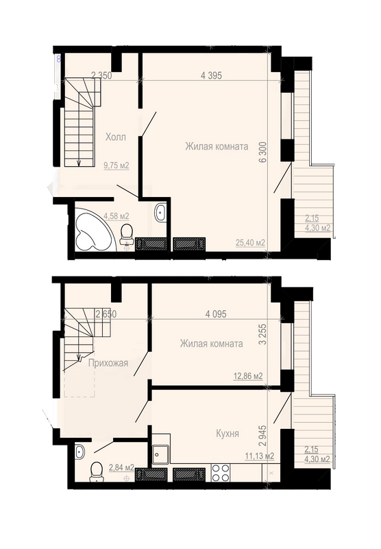 Двухуровневая 80.29 м² в ЖК Дом на Зерновой от 14 400 грн/м², Харьков