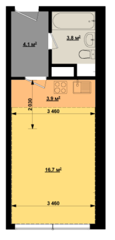 1-комнатная 28.5 м² в ЖК Квант от застройщика, Харьков