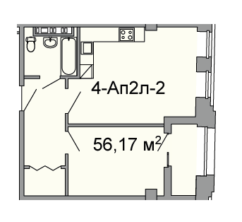 2-комнатная 56.17 м² в ЖК Троицкий от 33 750 грн/м², Днепр