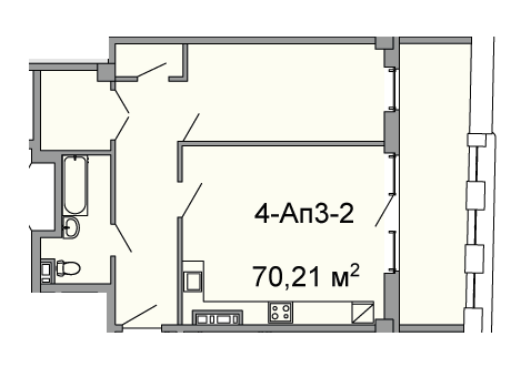 2-комнатная 70.21 м² в ЖК Троицкий от 43 250 грн/м², Днепр