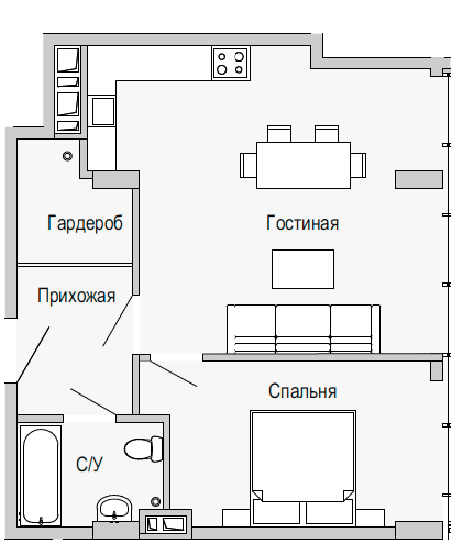 1-кімнатна 56.51 м² в Апарт-комплекс Port City від забудовника, Дніпро