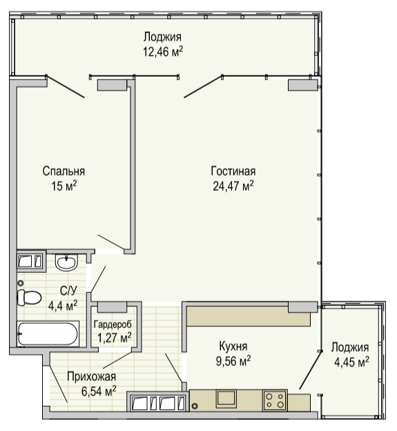 2-комнатная 86.28 м² в Апарт-комплекс Port City от 29 450 грн/м², Днепр