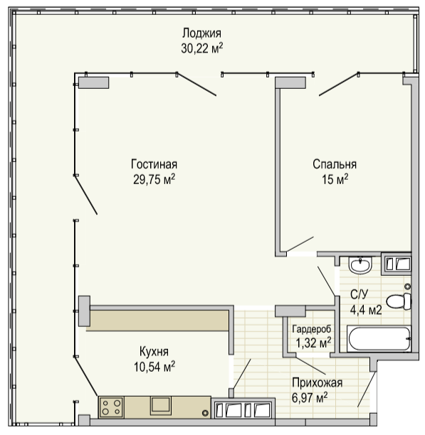 2-комнатная 104.88 м² в Апарт-комплекс Port City от 28 900 грн/м², Днепр