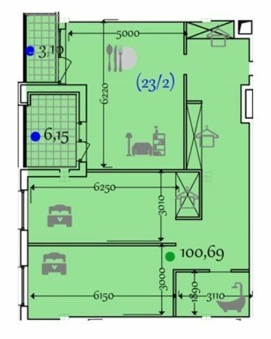 2-кімнатна 109.94 м² в ЖК Comfort City від 27 700 грн/м², Дніпро