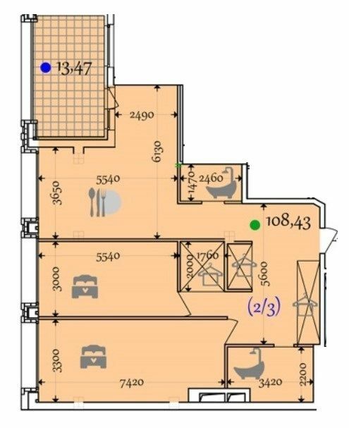 2-кімнатна 121.9 м² в ЖК Comfort City від 27 700 грн/м², Дніпро