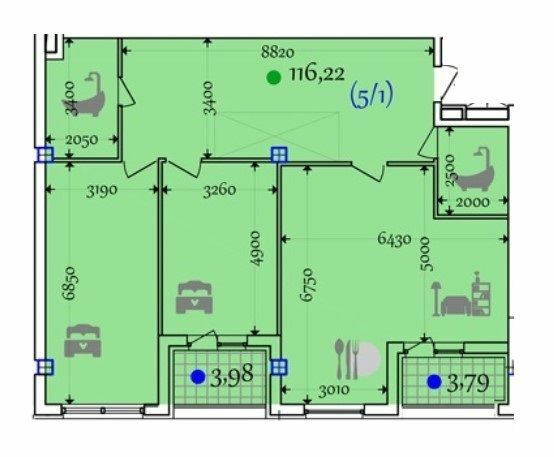 2-комнатная 123.99 м² в ЖК Comfort City от 27 700 грн/м², Днепр