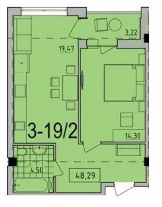 1-кімнатна 48.29 м² в ЖК Comfort City від 33 250 грн/м², Дніпро