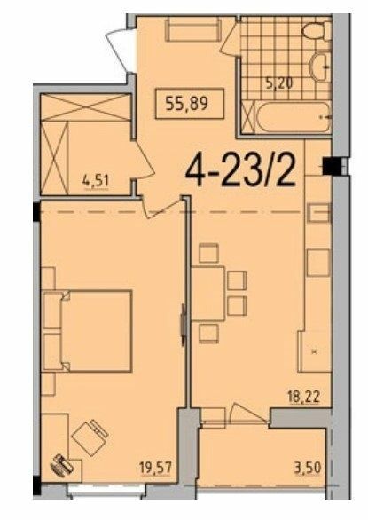 1-кімнатна 55.89 м² в ЖК Comfort City від 33 250 грн/м², Дніпро