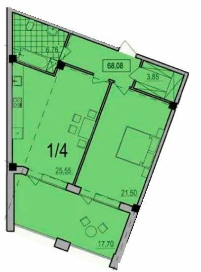 1-комнатная 68.08 м² в ЖК Comfort City от 26 150 грн/м², Днепр