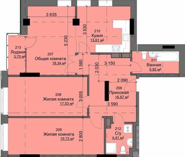 3-комнатная 100.11 м² в ЖК Кристалл от 25 500 грн/м², Харьков