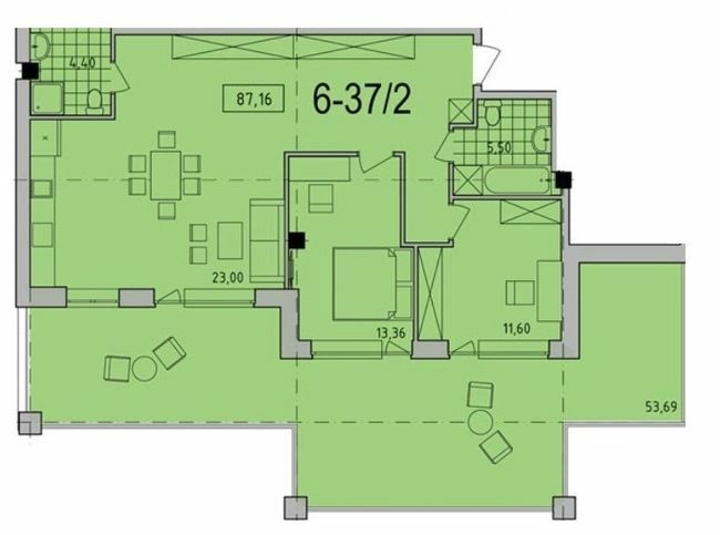 2-кімнатна 87.16 м² в ЖК Comfort City від 26 800 грн/м², Дніпро