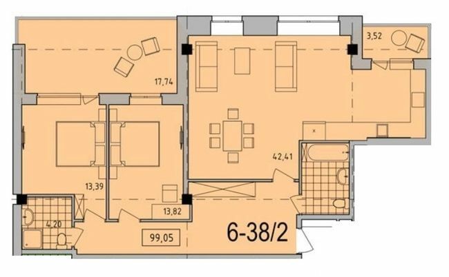 2-кімнатна 99.05 м² в ЖК Comfort City від 26 150 грн/м², Дніпро