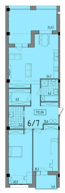 2-кімнатна 112.06 м² в ЖК Comfort City від 27 700 грн/м², Дніпро