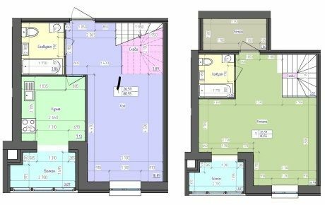 Дворівнева 80.55 м² в ЖК Лазурний від 15 500 грн/м², Харків