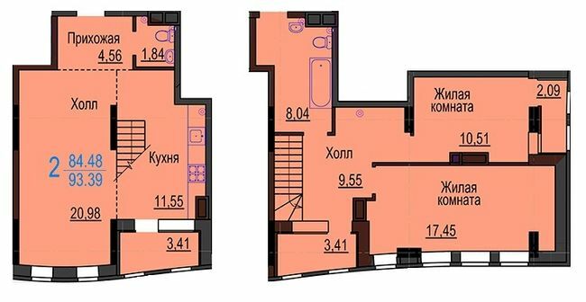 Дворівнева 93.39 м² в ЖК Меридіан від 13 700 грн/м², Харків